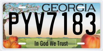 GA license plate PYV7183