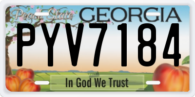 GA license plate PYV7184