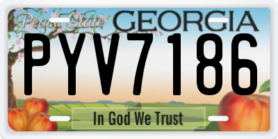 GA license plate PYV7186