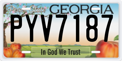 GA license plate PYV7187