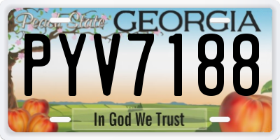 GA license plate PYV7188