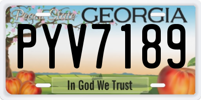 GA license plate PYV7189