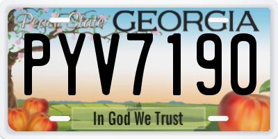 GA license plate PYV7190