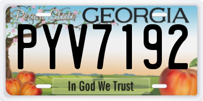 GA license plate PYV7192