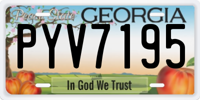 GA license plate PYV7195