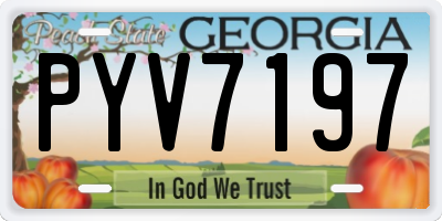 GA license plate PYV7197