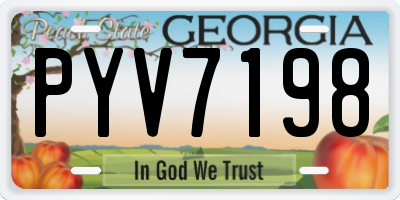 GA license plate PYV7198