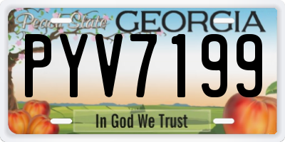 GA license plate PYV7199
