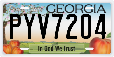 GA license plate PYV7204