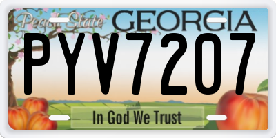 GA license plate PYV7207