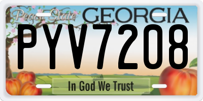 GA license plate PYV7208