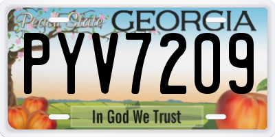 GA license plate PYV7209