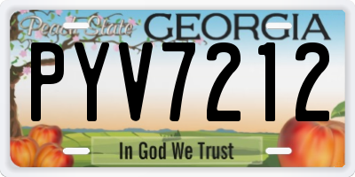 GA license plate PYV7212