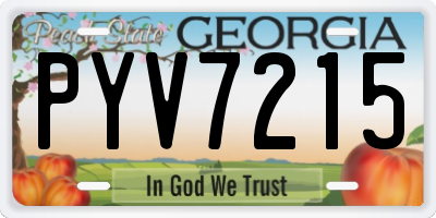GA license plate PYV7215