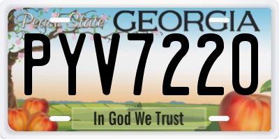 GA license plate PYV7220