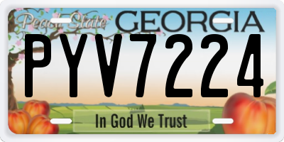 GA license plate PYV7224