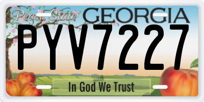 GA license plate PYV7227