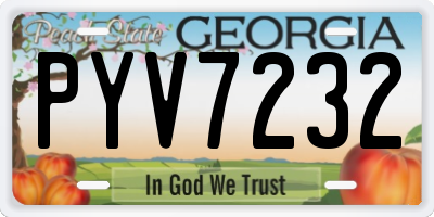 GA license plate PYV7232