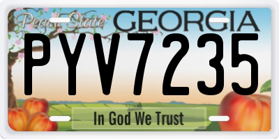 GA license plate PYV7235