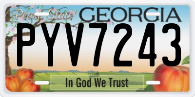 GA license plate PYV7243