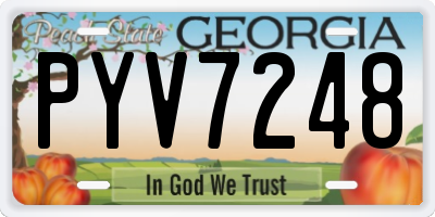 GA license plate PYV7248