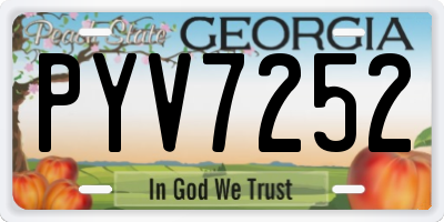 GA license plate PYV7252