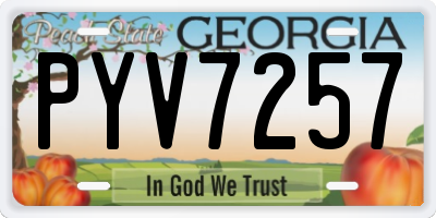 GA license plate PYV7257