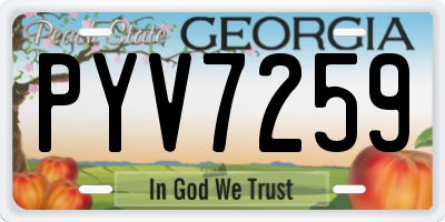 GA license plate PYV7259