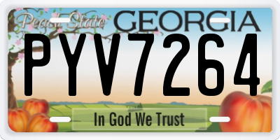 GA license plate PYV7264