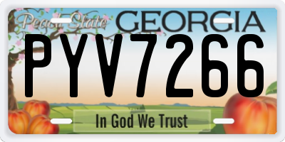 GA license plate PYV7266