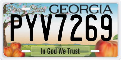 GA license plate PYV7269