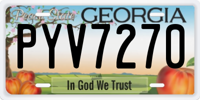 GA license plate PYV7270