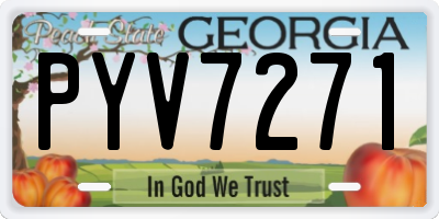 GA license plate PYV7271