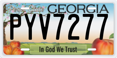 GA license plate PYV7277