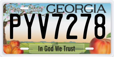GA license plate PYV7278
