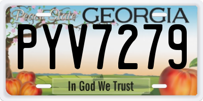 GA license plate PYV7279