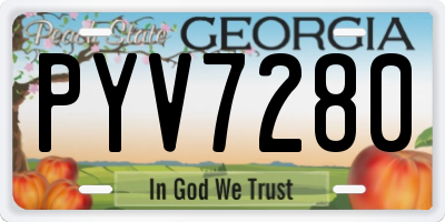 GA license plate PYV7280