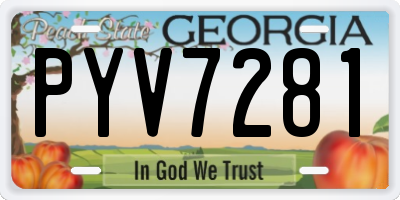 GA license plate PYV7281