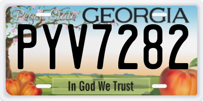 GA license plate PYV7282
