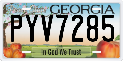 GA license plate PYV7285