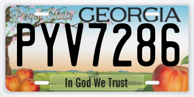 GA license plate PYV7286