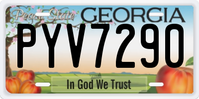 GA license plate PYV7290
