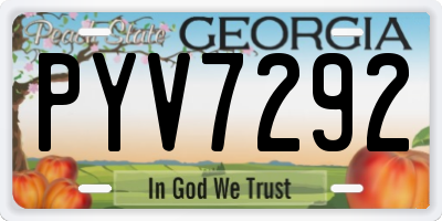 GA license plate PYV7292
