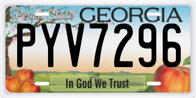 GA license plate PYV7296