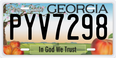 GA license plate PYV7298