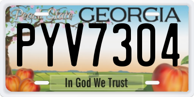 GA license plate PYV7304