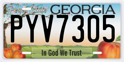 GA license plate PYV7305