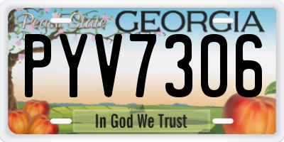 GA license plate PYV7306