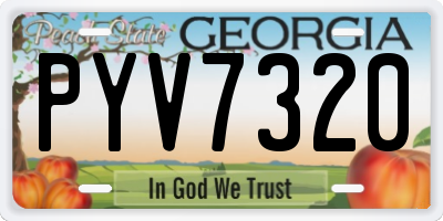 GA license plate PYV7320