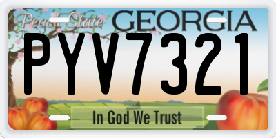 GA license plate PYV7321